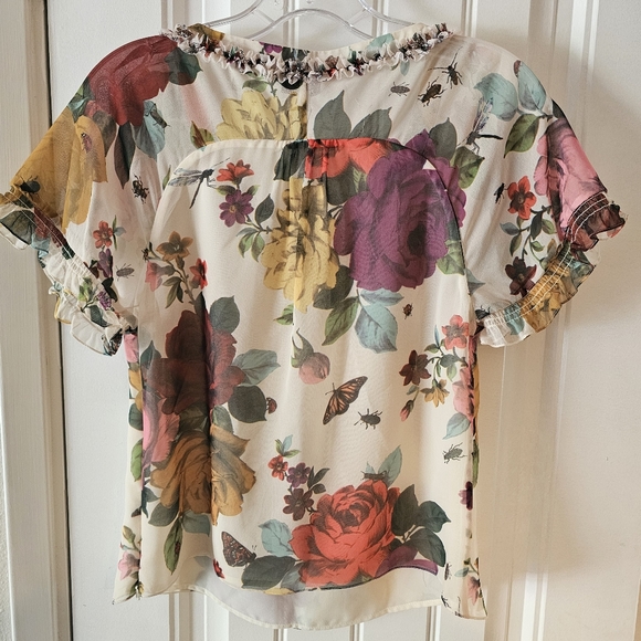 TED BAKER RAW EDGDE FRILL SMOCK TOP SZ 2 NWT - Picture 2 of 5